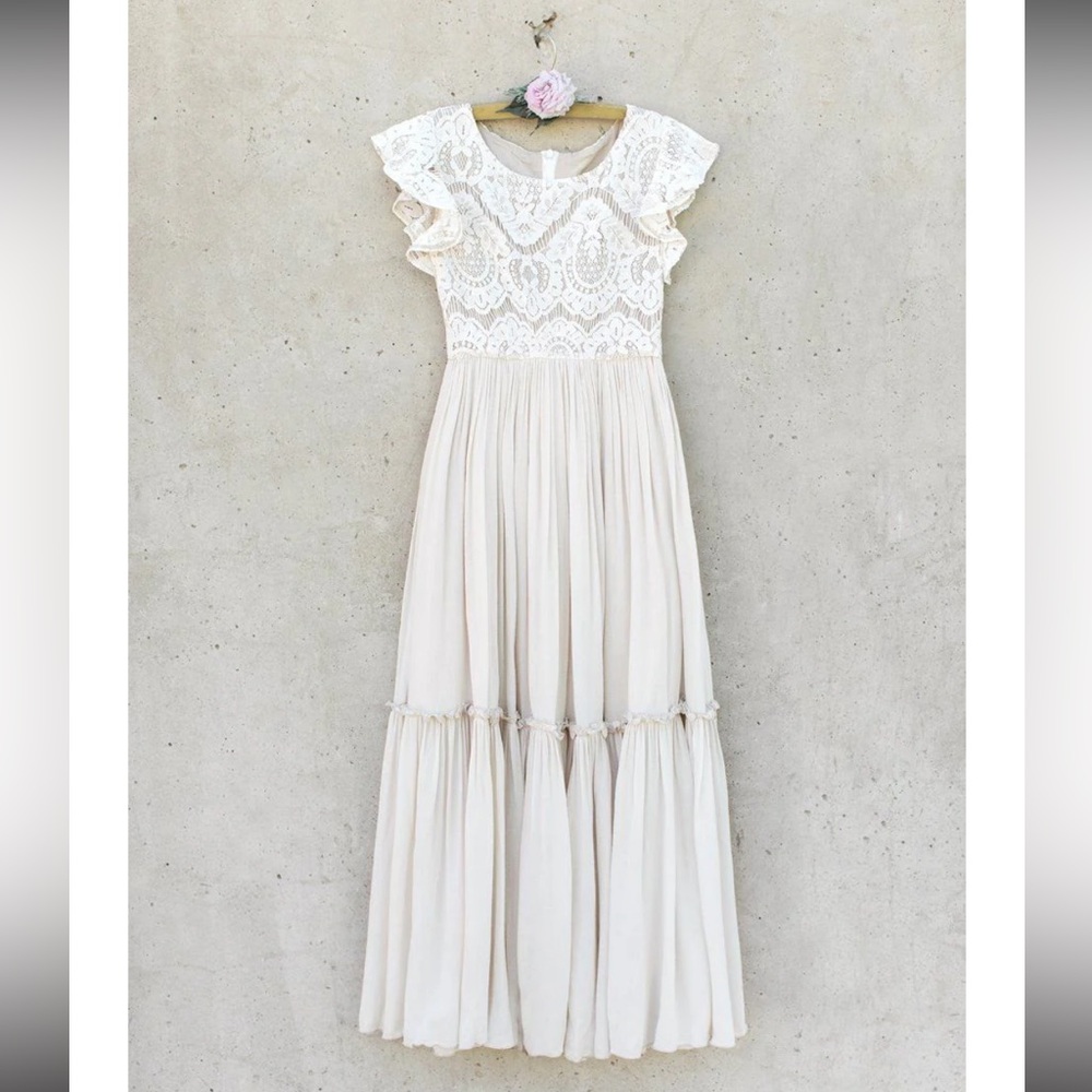 Joyfolie Girls Macy Dress in Cream, flower girl, miniature bridesmaid, communion